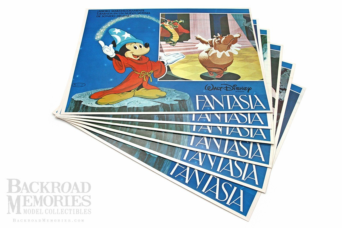Lot of Vintage (1980s) Walt Disney “Fantasia” (Mexico) 16×12 Lobby Cards (7)