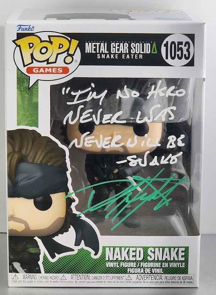 David Hayter Auto Signed Quoted Funko Pop #1053 Naked Snake Metal Gear Solid