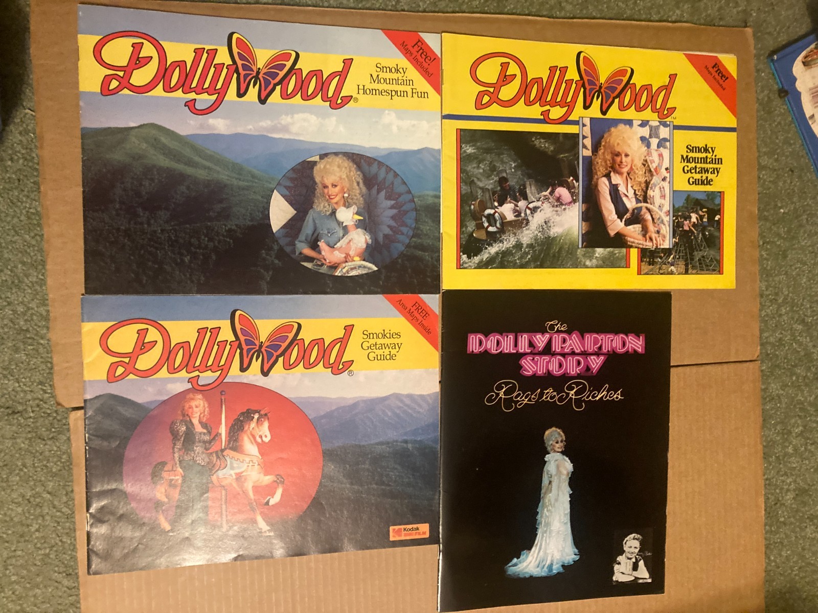 Dolly Parton Lot The Dolly Parton Story Rags to Riches & 3 Dollywood Smoky Guide