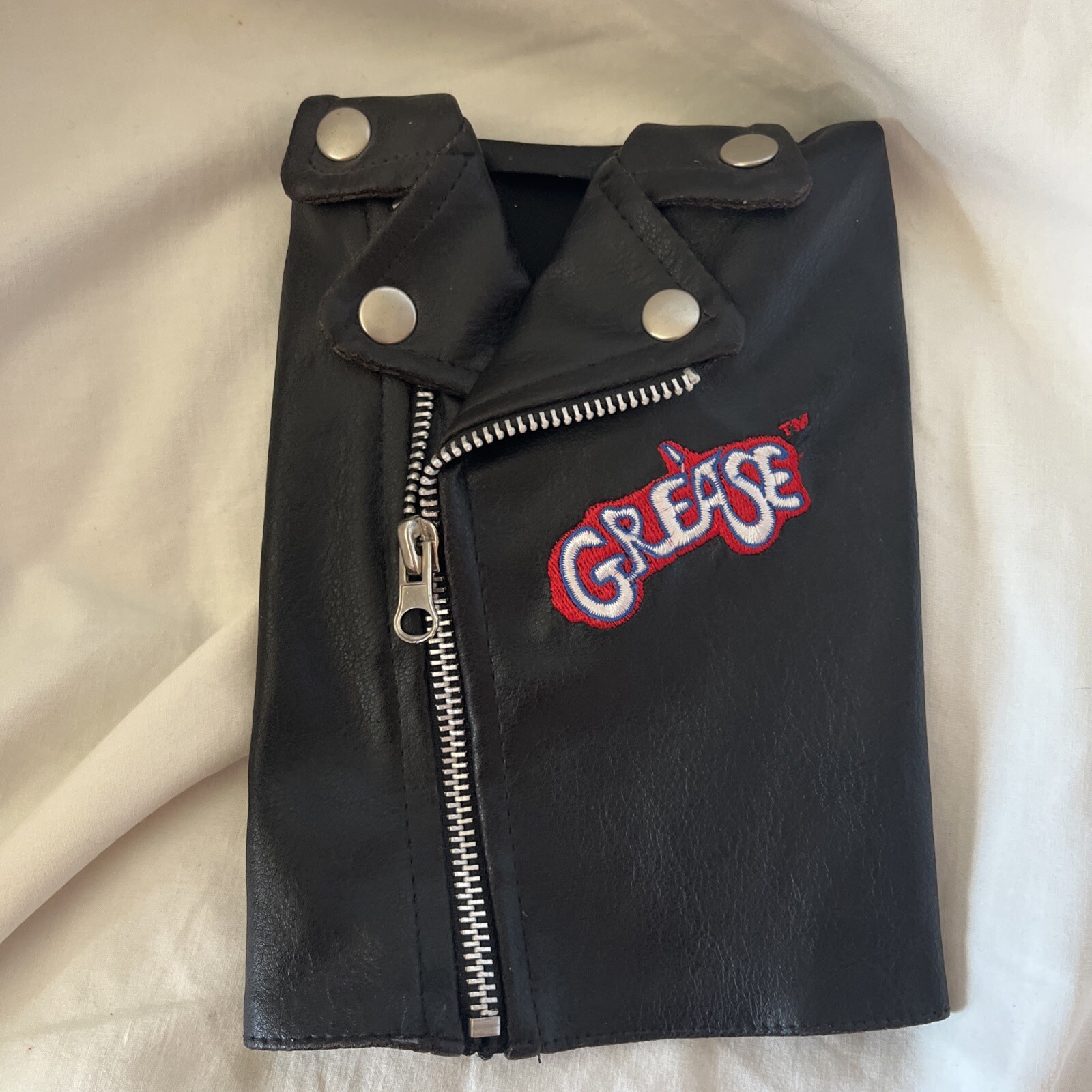 GREASE T Birds – Leather Zip Embroided Jacket From DVD Movie Wine Bottle Holder?
