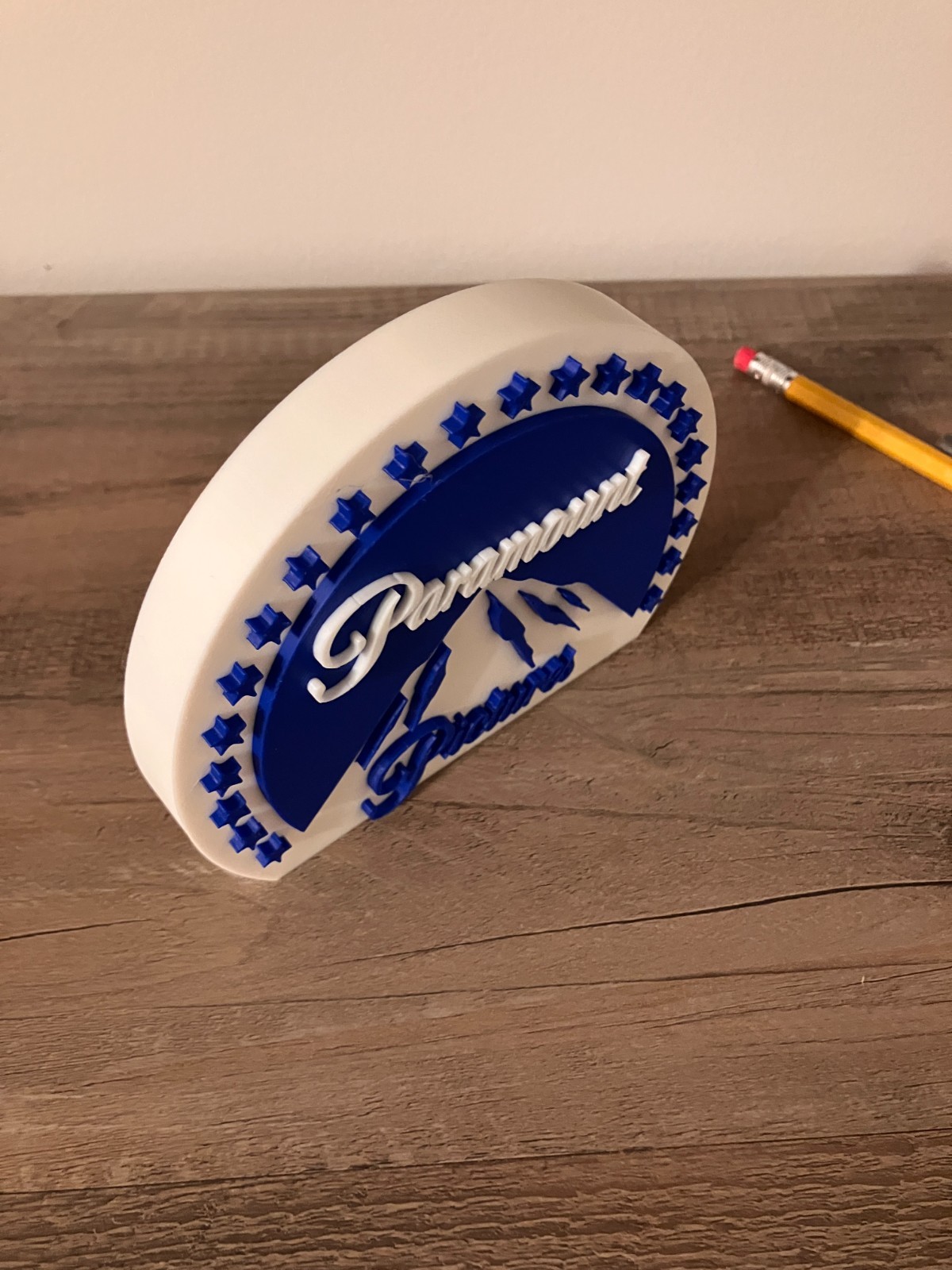 Paramount Pictures 3D printed art logo wall display shelf stand thick large