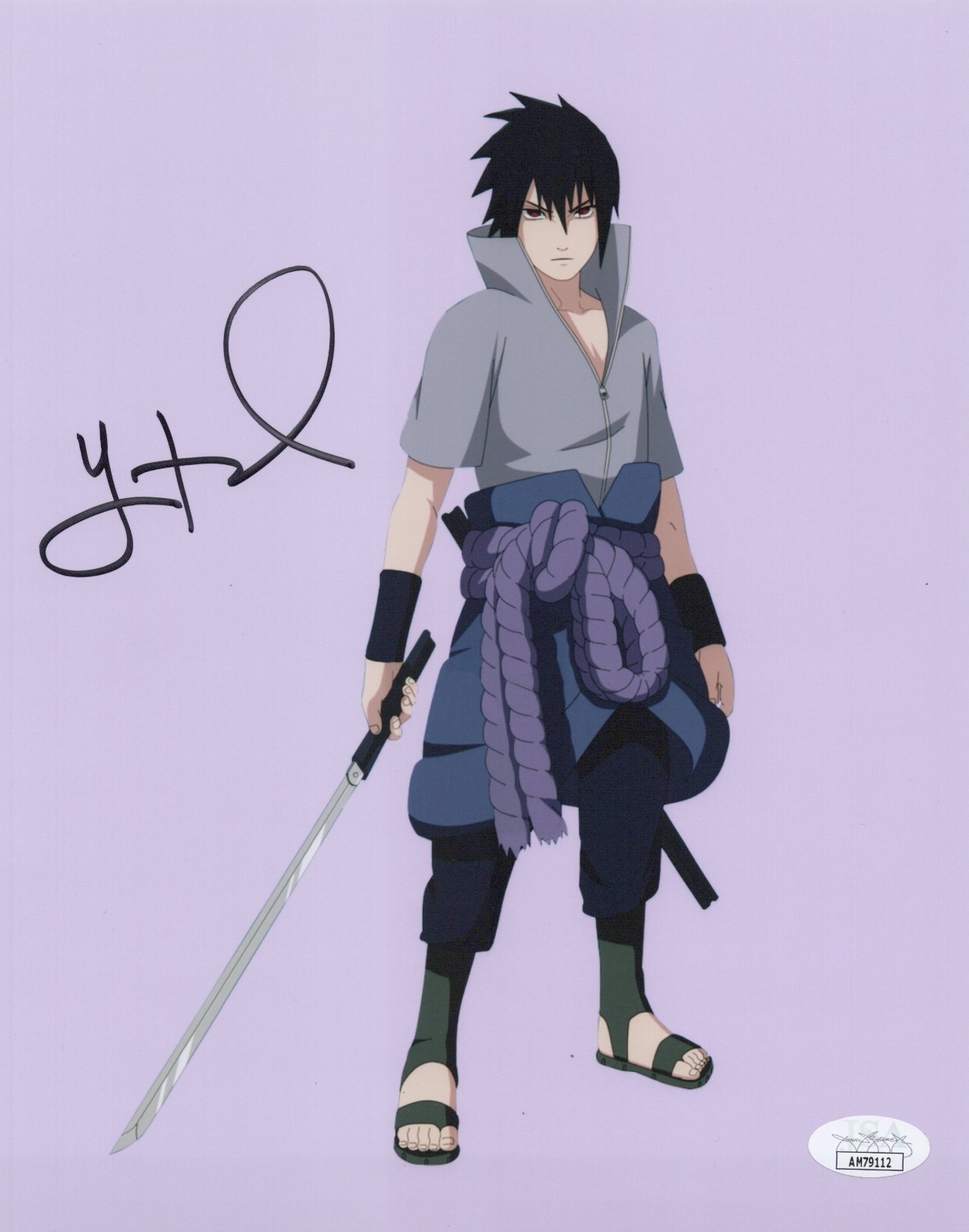 Yuri Lowenthal Hand Signed 8×10 Naruto Shippuden Sasuke Autograph Photo JSA COA