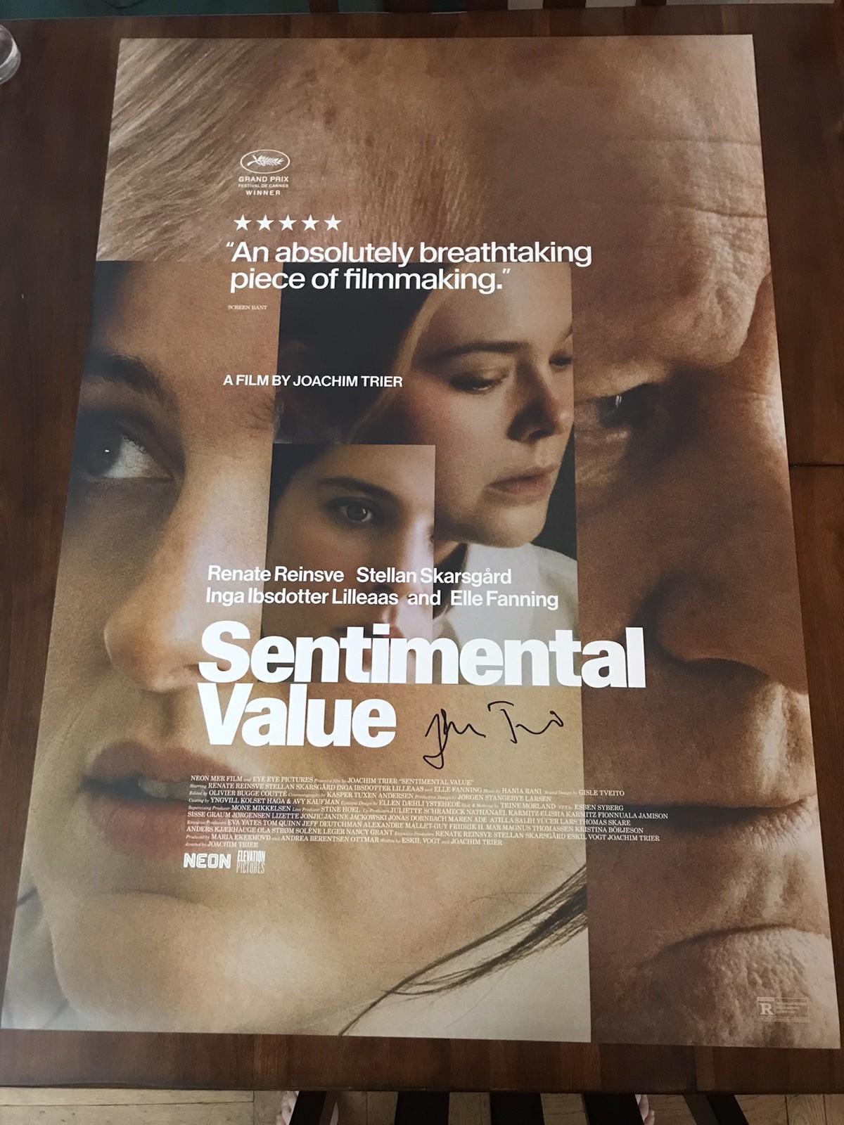 SENTIMENTAL VALUE Poster SIGNED by JOACHIM TRIER, 27×39 Original 1-Sheet