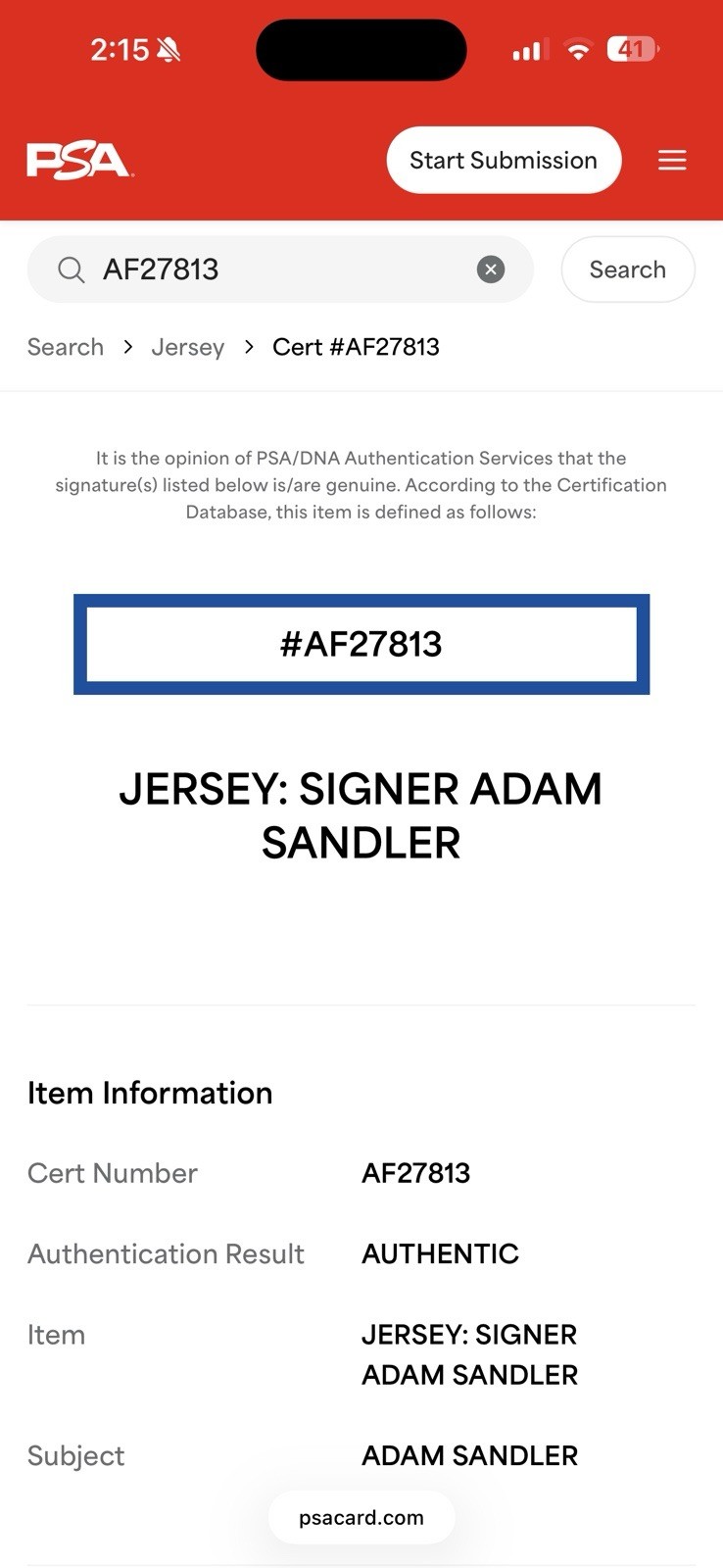 Adam Sandler Signed Mean Machine Longest Yard Jersey With PSA Verified Cert!