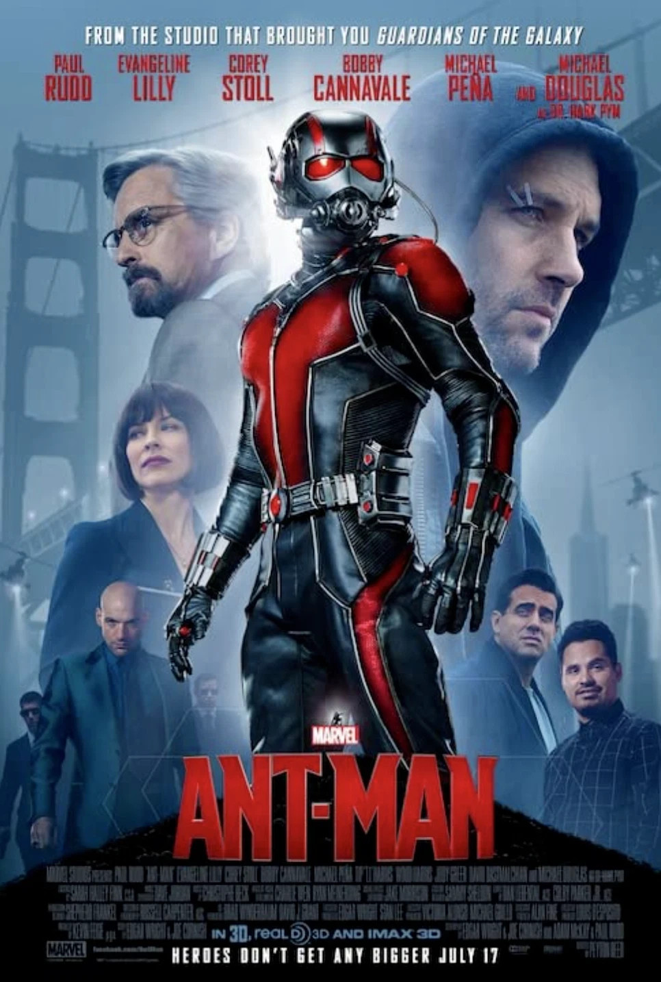 Ant-Man Paul Rudd Michael Douglas Evangeline Lilly Marvel Poster 11×17