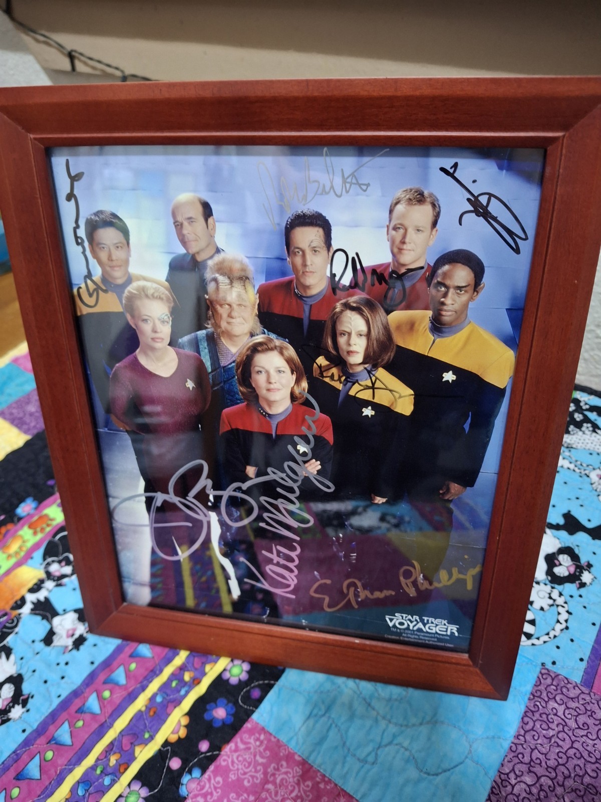 Star Trek: Voyager Cast Autographed Photo Framed w/ Creation Entertainment COA