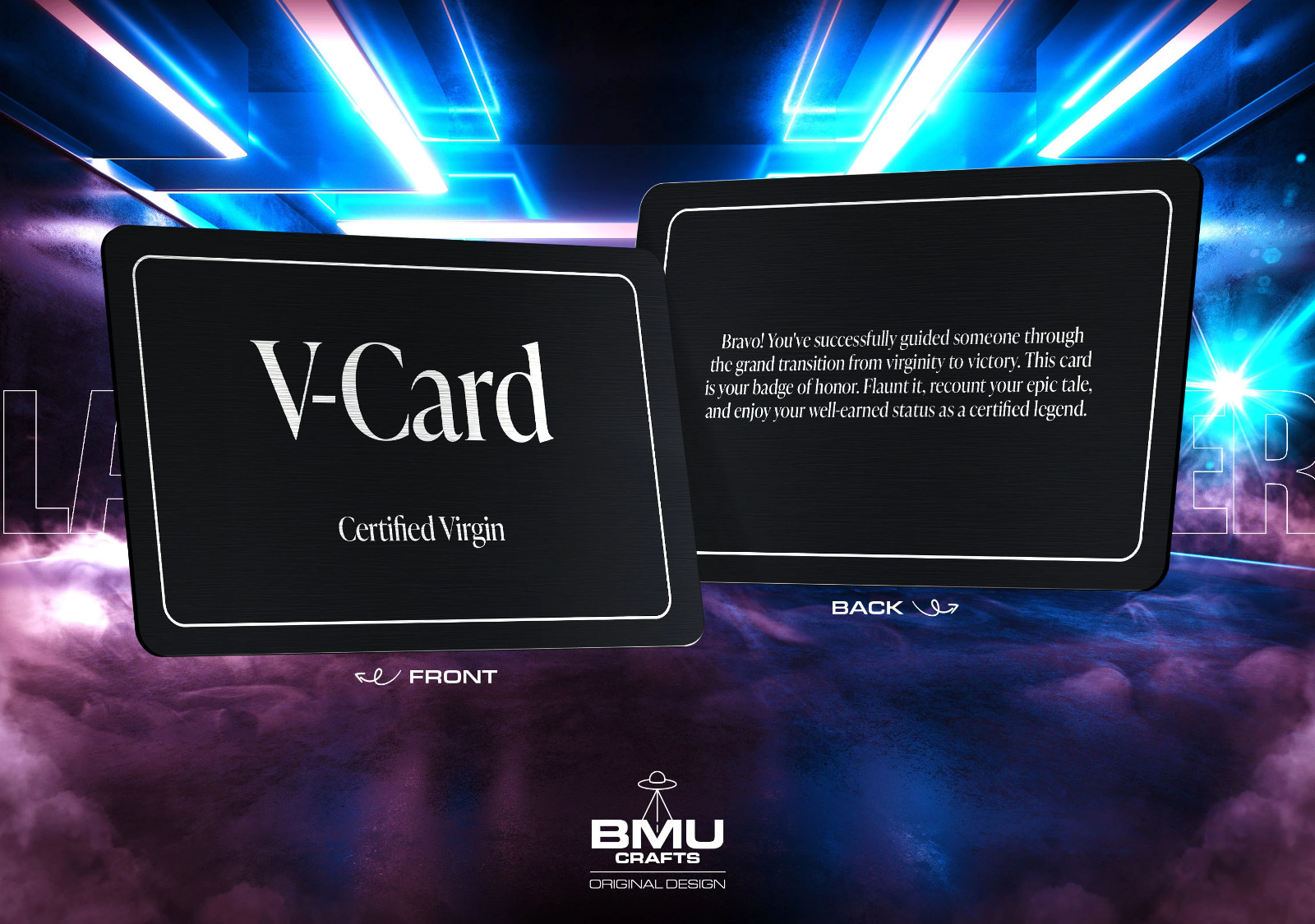 Certified Virgin Laser Engraved Aluminum Metal Wallet Card – Gifts for Him, Her