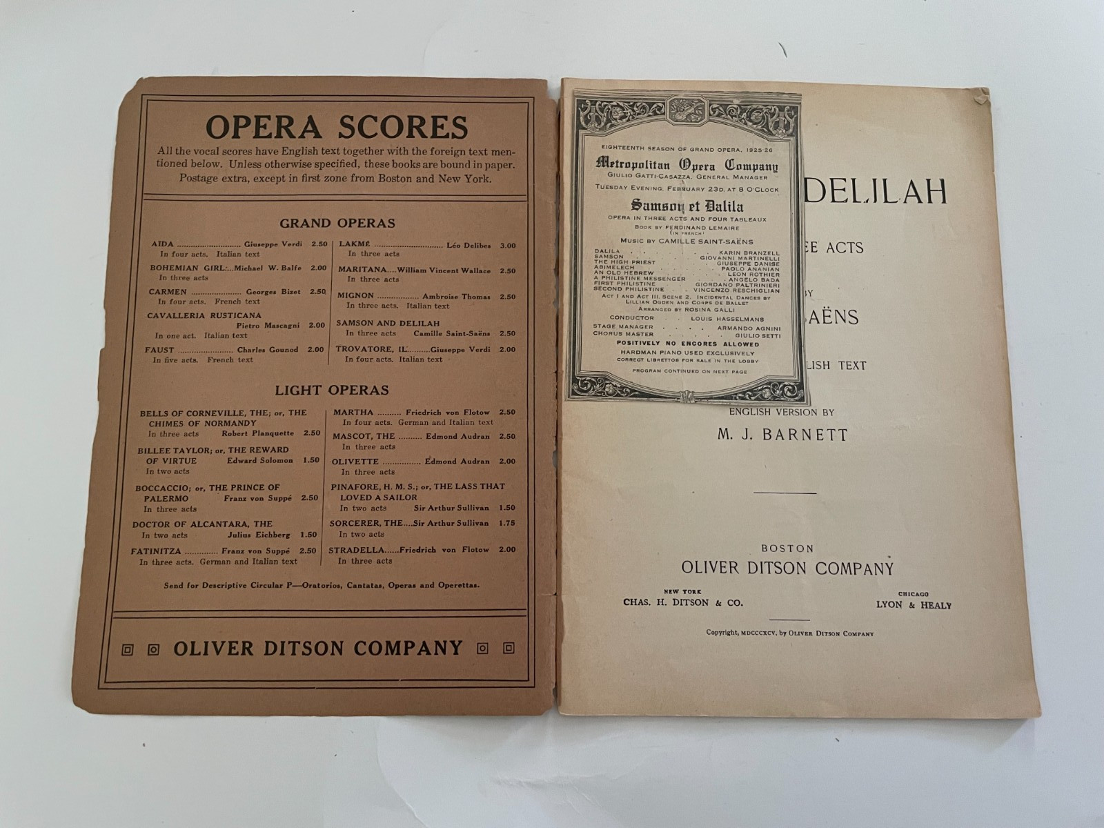 Grand Opera Librettos: Samson Et Dalila by Saint-Saens (French & English Text)