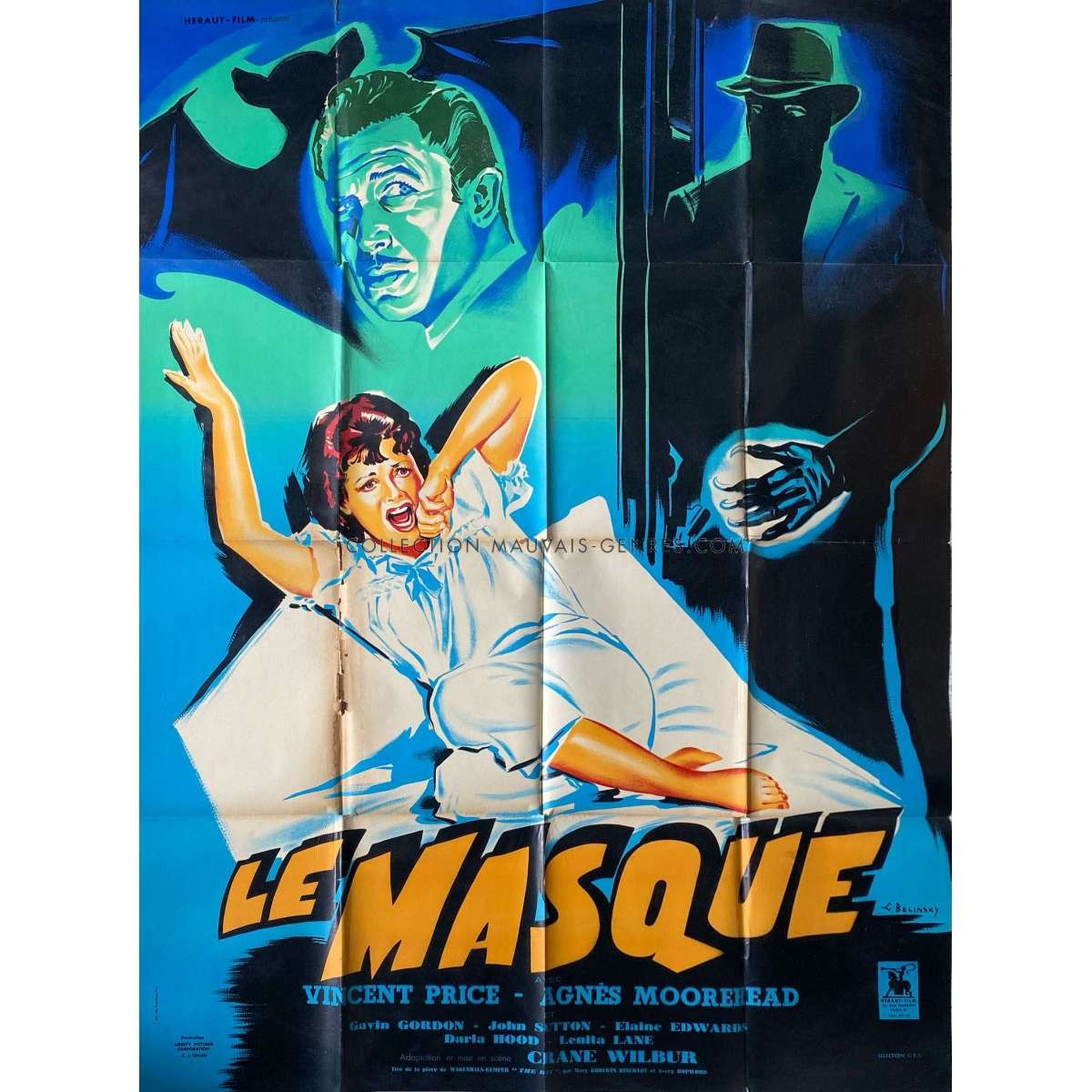 THE BAT French Movie Poster – 47×63 in. – 1959 – Crane Wilbur, Vincent Price