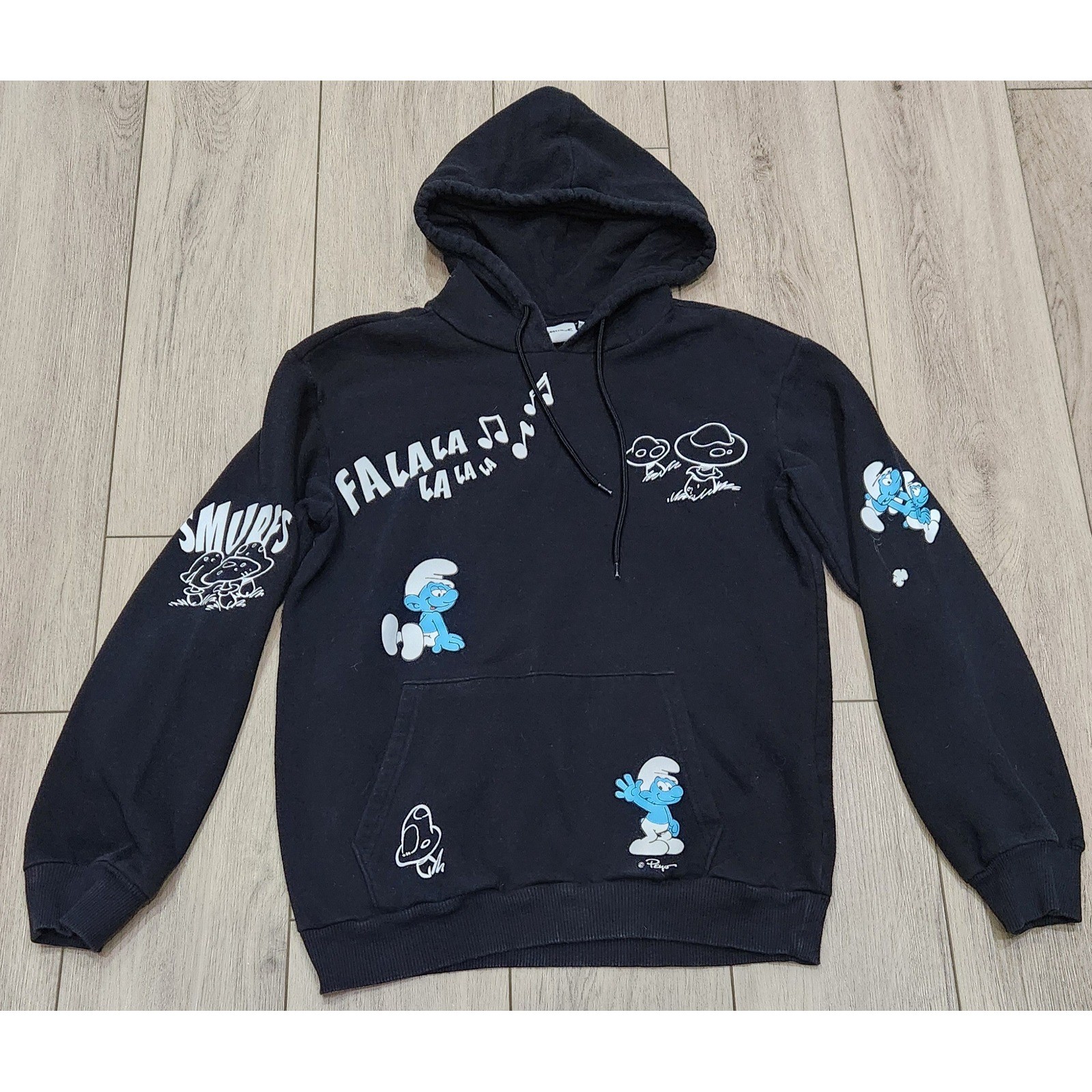 Smurfs Black Graphic Hoodie Cartoon Pullover Sweatshirt Men’s Small (see photos)