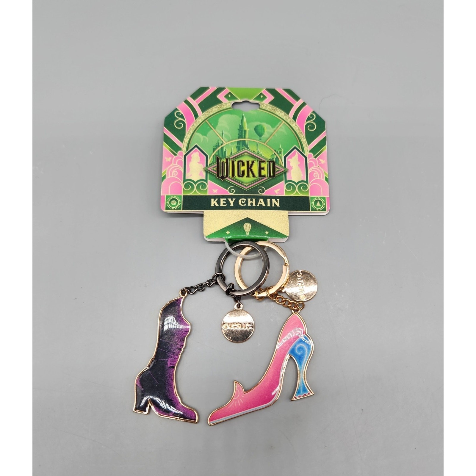 WICKED Metal Keychains BFF Shoes Universal Studios Keychain Set Pink Purple HTF