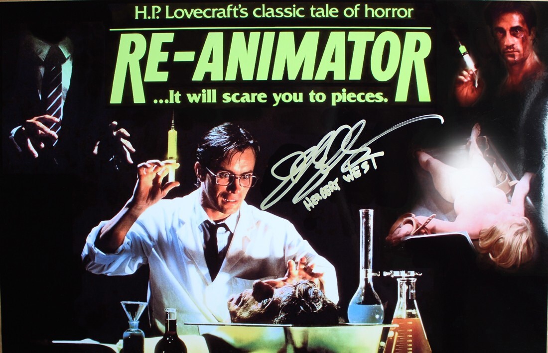 RE-ANIMATOR Herbert West JEFFREY COMBS signed 11″ x 17″ photo print!