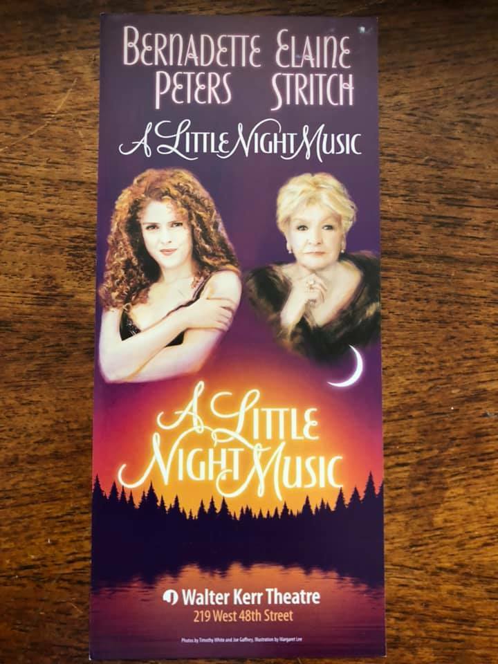 A Little Night Music ad/flyer Broadway Bernadette Peters Elaine Stritch RARE