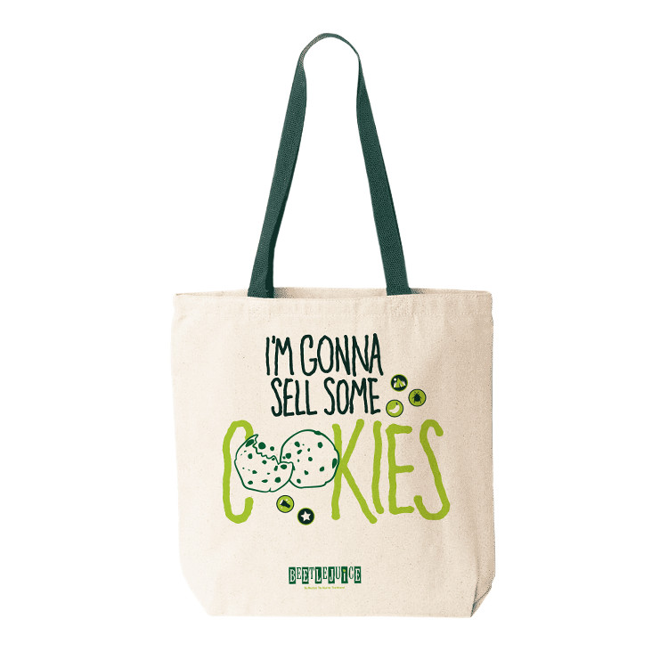 BEETLEJUICE MUSICAL BROADWAY TEATHER Girl scout cookies Tote bag CANVAS OFFICIAL