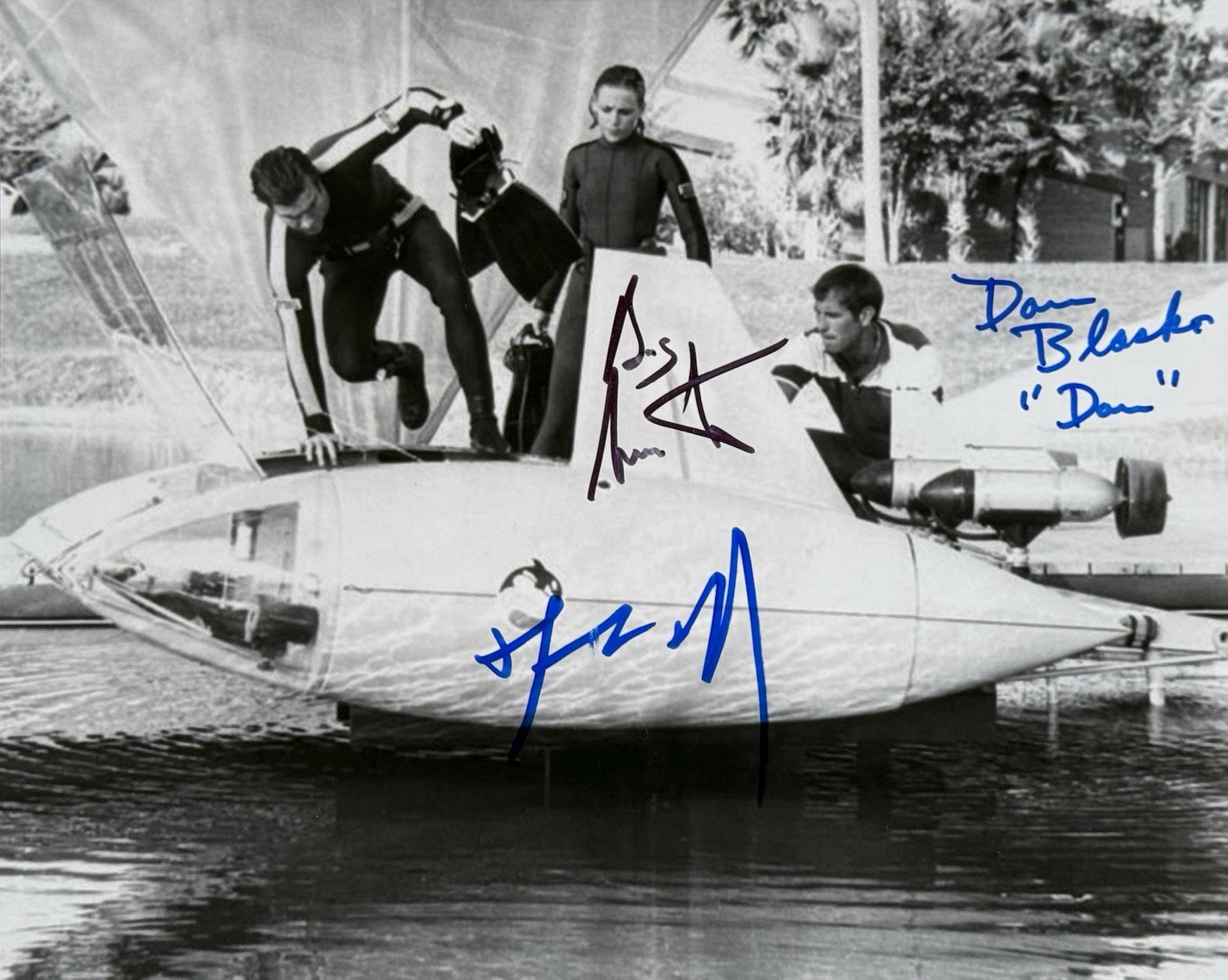 Dennis Quaid Dan Blasko & Bess Armstrong SIGNED Jaws 3D SIGNED 8×10 RARE K9 COA