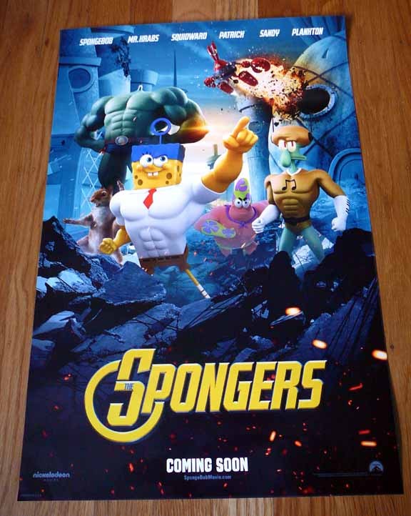 THE SPONGEBOB Movie SPONGE OUT OF WATER sdcc Poster ANTONIO BANDERAS SETH GREEN