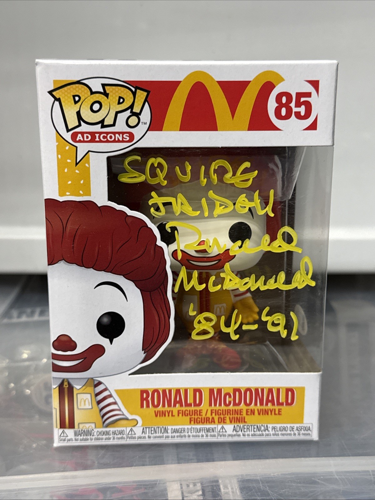 Squire Fridell Signed Funko Pop Ronald McDonalds Ad Icon #85 Beckett D1