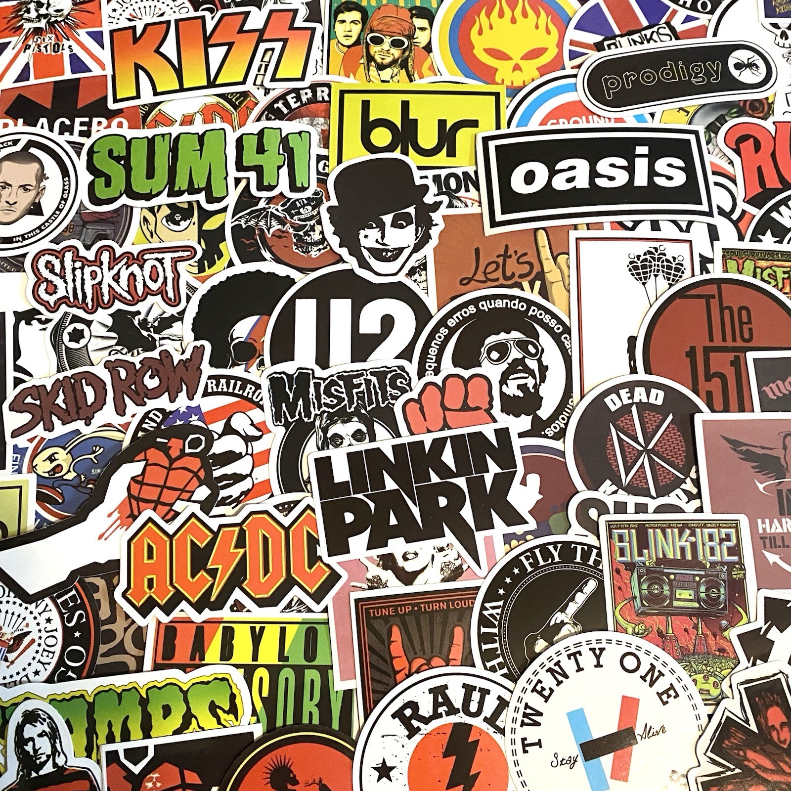 15 Mystery Stickers Pack 90s Rock Punk Grunge Music Decals Waterproof Laptop