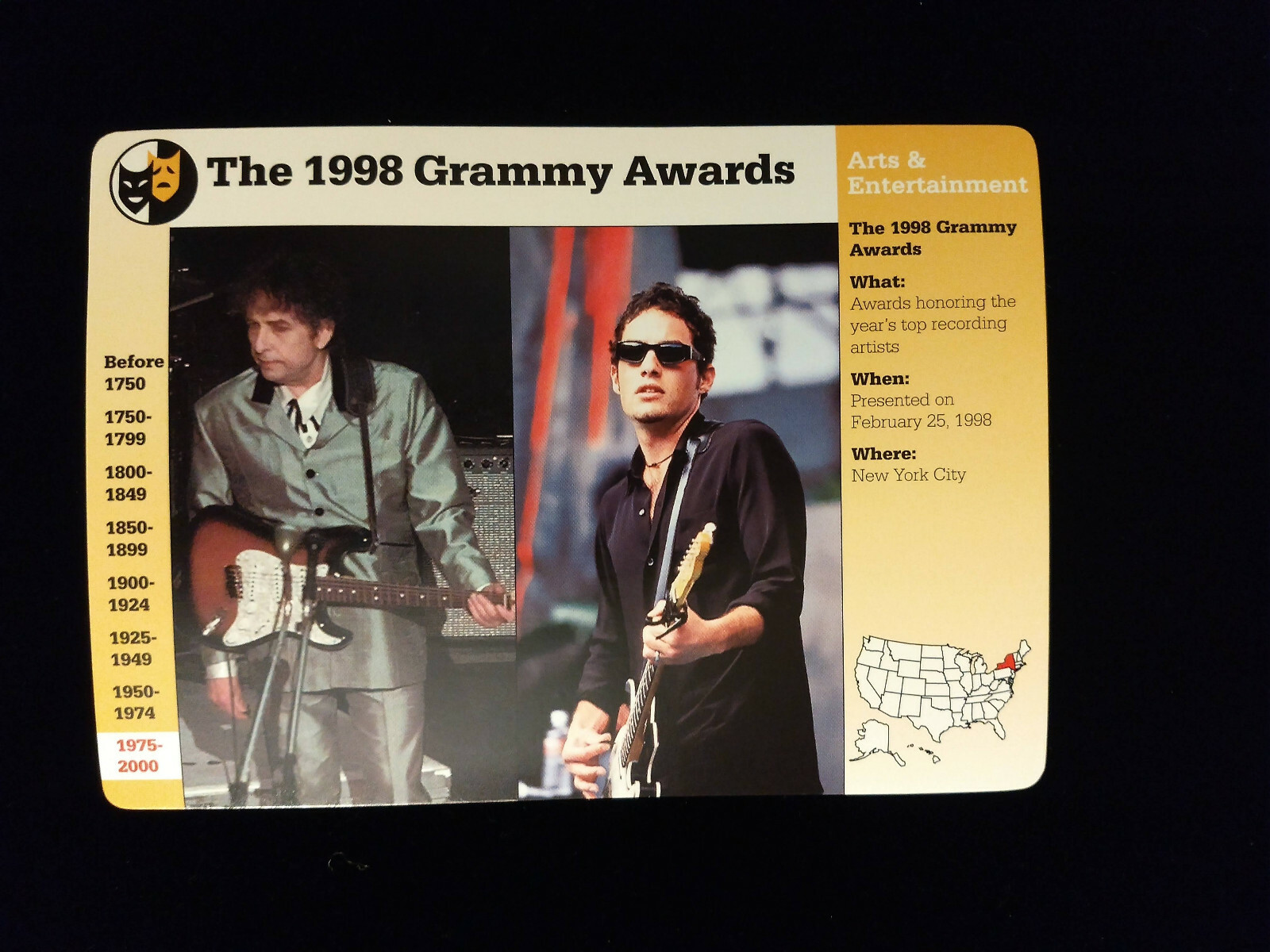 1998 Grolier Story of America #122-18 BOB/JAKOB DYLAN Card Nrmt+ Rare!