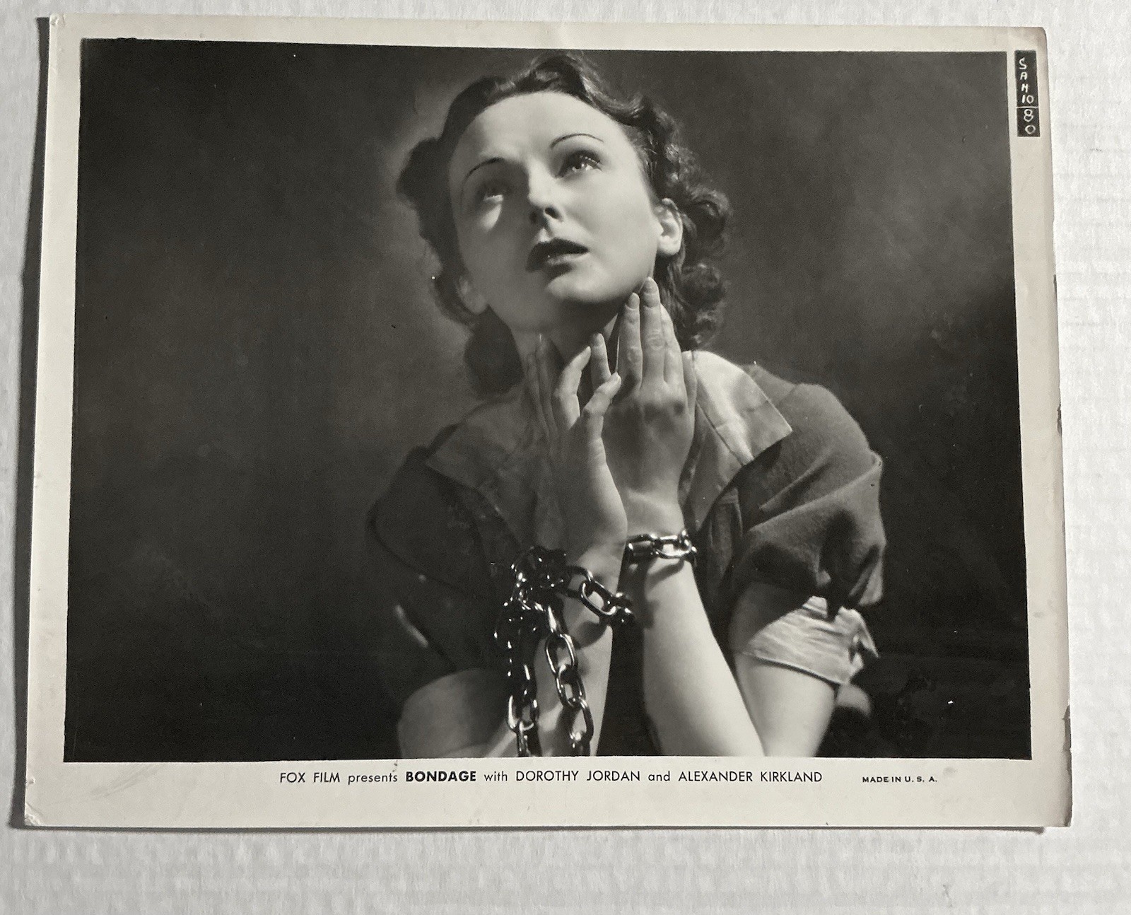 Dorothy Jordan Bondage Orig 1933 8×10 Photo Pre-Code