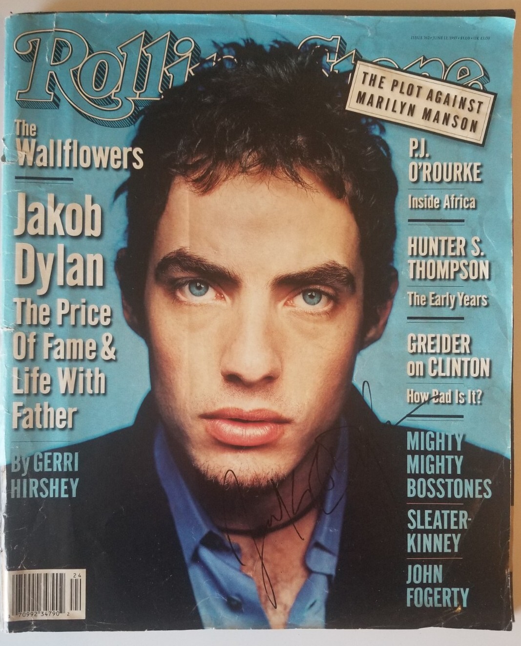 Jakob Dylan autograph signed June 12 1997 Rolling Stone magazine PLEASE READ