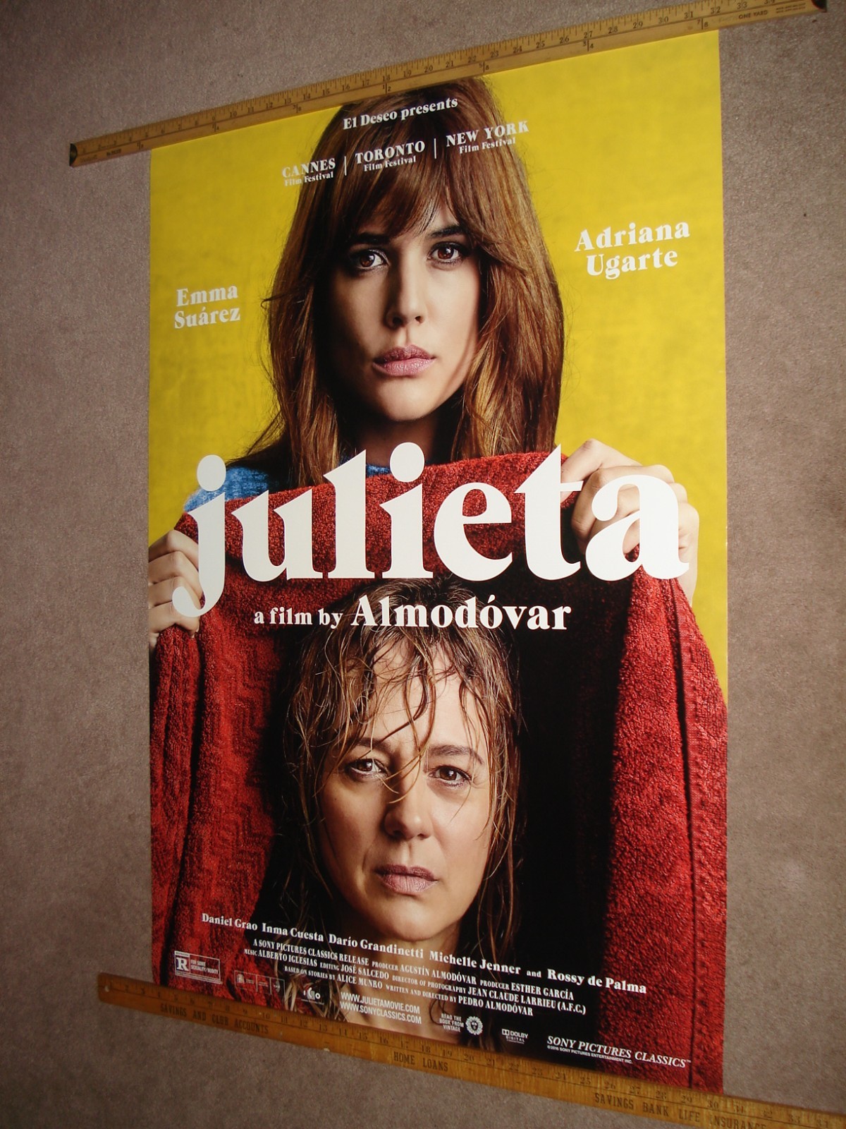 Almodovar’s JULIETA Orig. 2016 S/S Rolled One-Sheet~Emma Suarez & Adriana Ugarte
