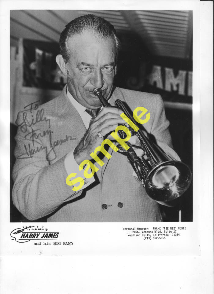 us.HARRY JAMES Original autograph hand signed photo 8 x10″ inch/ 20 x 25 cm (#)