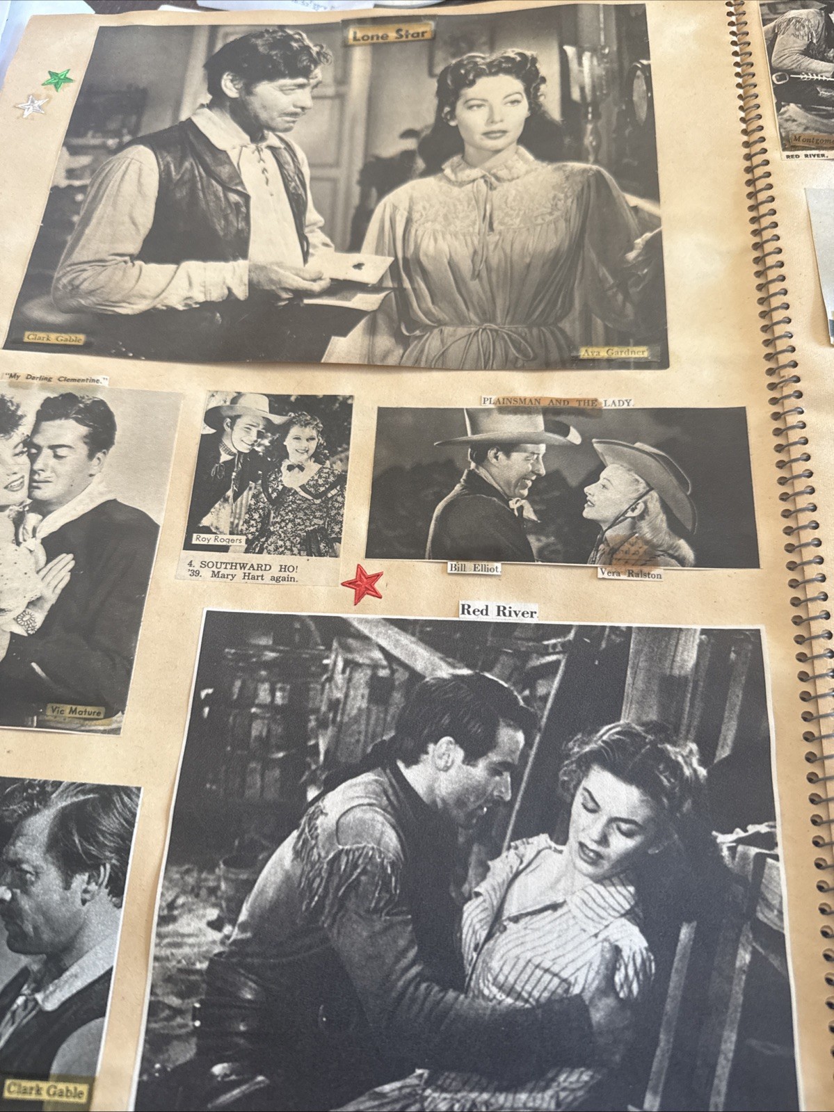VTG Handmade Movie Star Celebrity Magazine Clippings Scrapbook 40s 30s 72 Pages