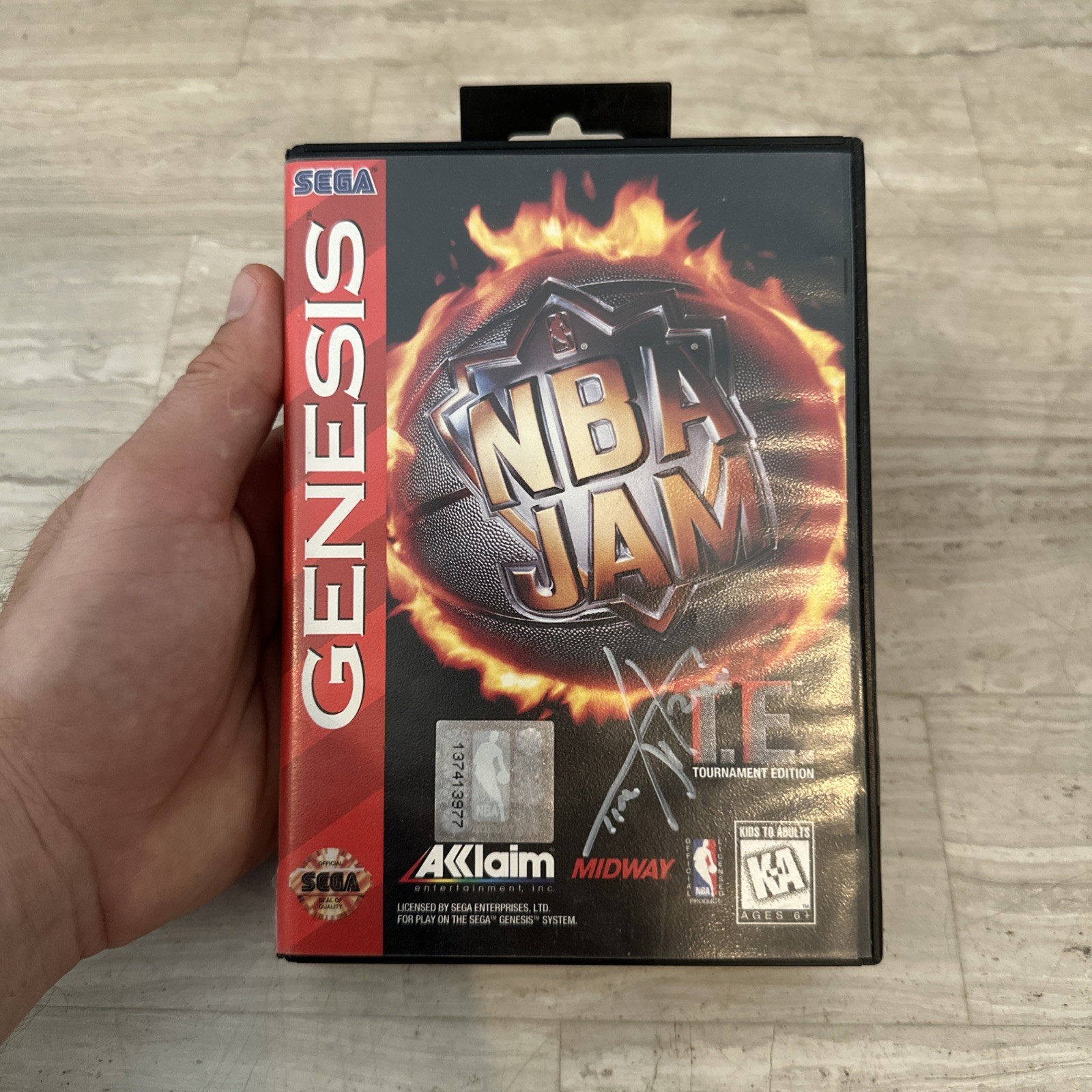Tim Kitzrow Signed NBA Jam (Sega Genesis) Voice Announcer – Game & Cover Signed