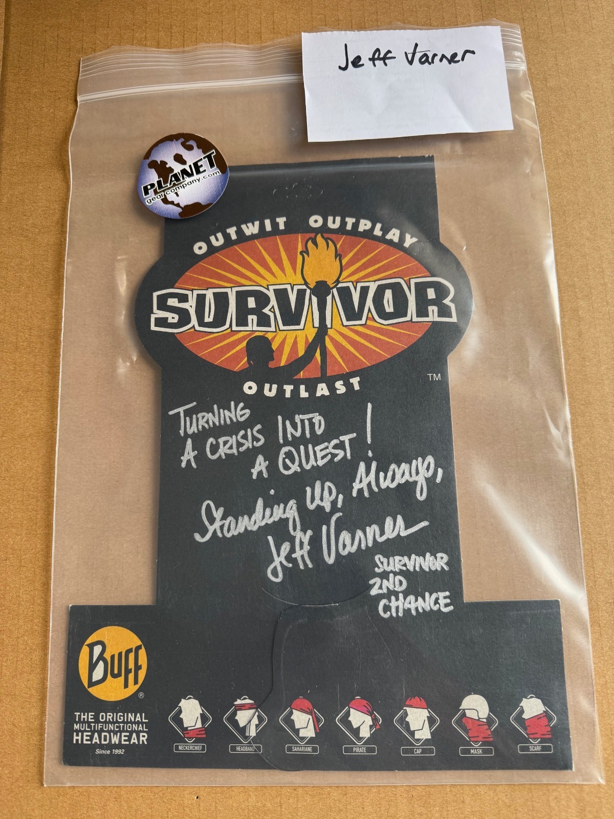 CBS SURVIVOR Autographed BUFF Cardbacks-Only 1 of each available! Iconic!
