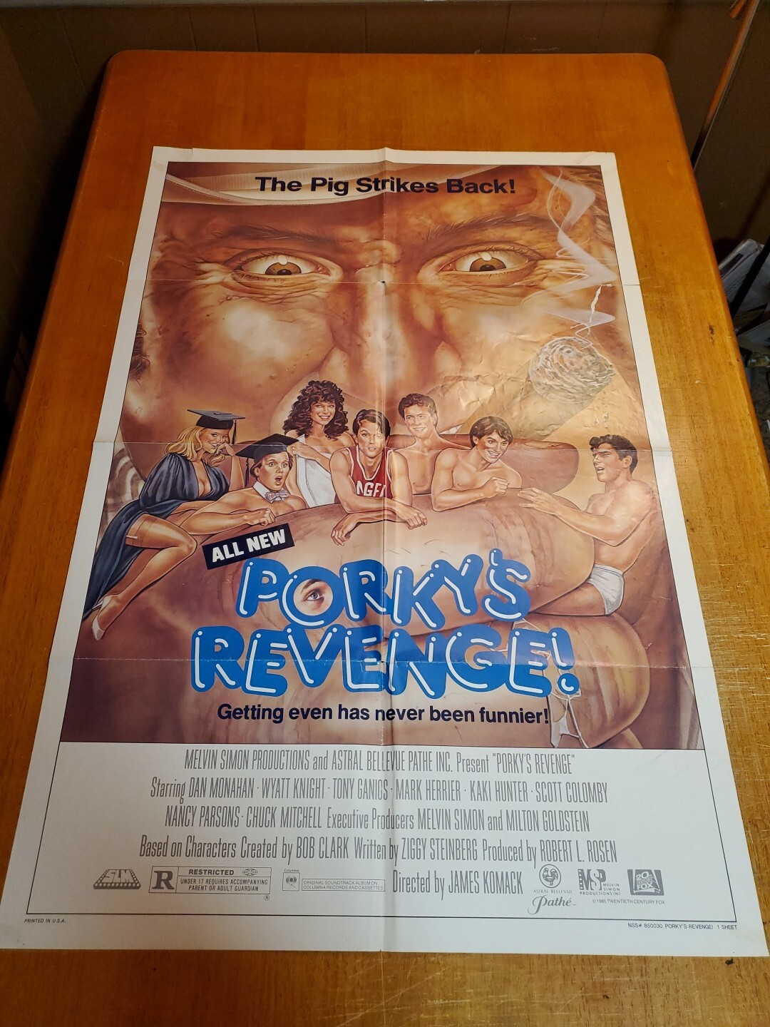 Porkys Revenge Original Movie Poster 27×41 Folded Theater One Sheet 1985