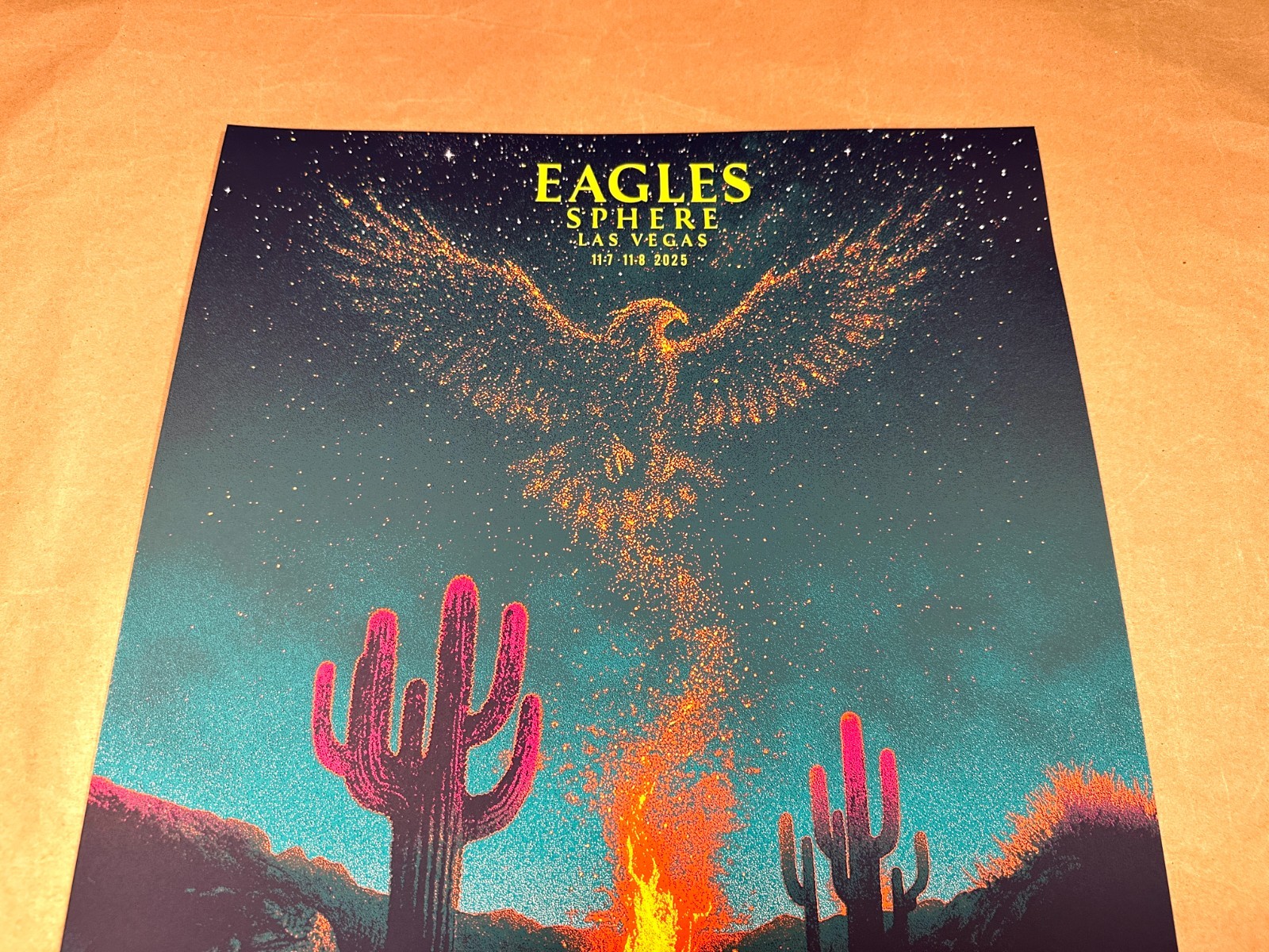 🌵 Official The Eagles Sphere 2025 Show Poster Las Vegas AP 11/7 11/8