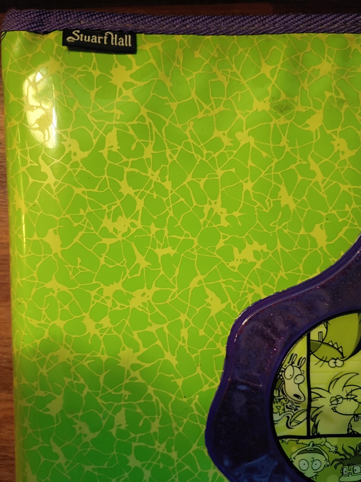 VTG Nickelodeon Green Slime Cartoon Binder By Stuart Hall Classic Characters Y2K