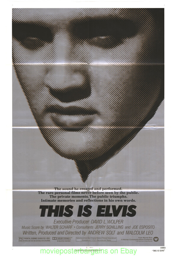 THIS IS ELVIS MOVIE POSTER Original V.Fine Folded 27×41 ELVIS PRESLEY 1981