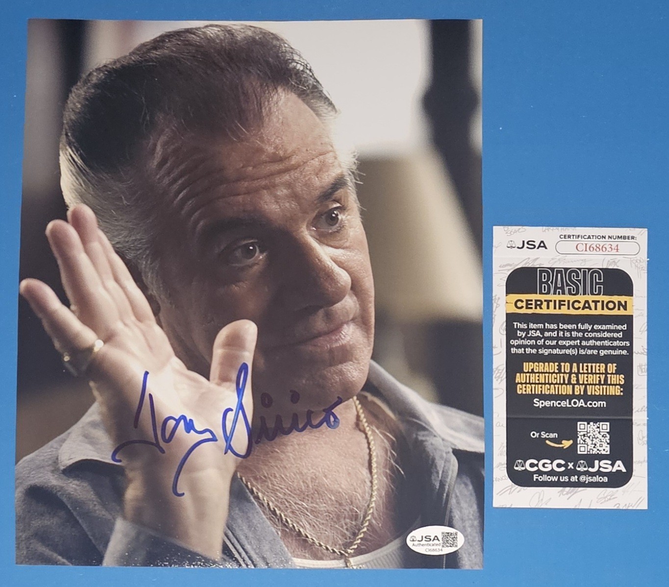 SOPRANOS – TONY SIRICO “PAULIE WALNUTS” SIGNED 8″X10″ PHOTO WITH JSA COA psa bas