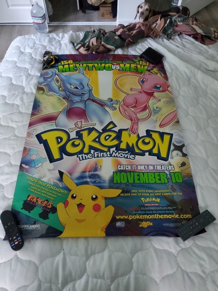 POKEMON First Movie 27X40 Original Poster 2 Two Sided Rolled Pikachu – 1999