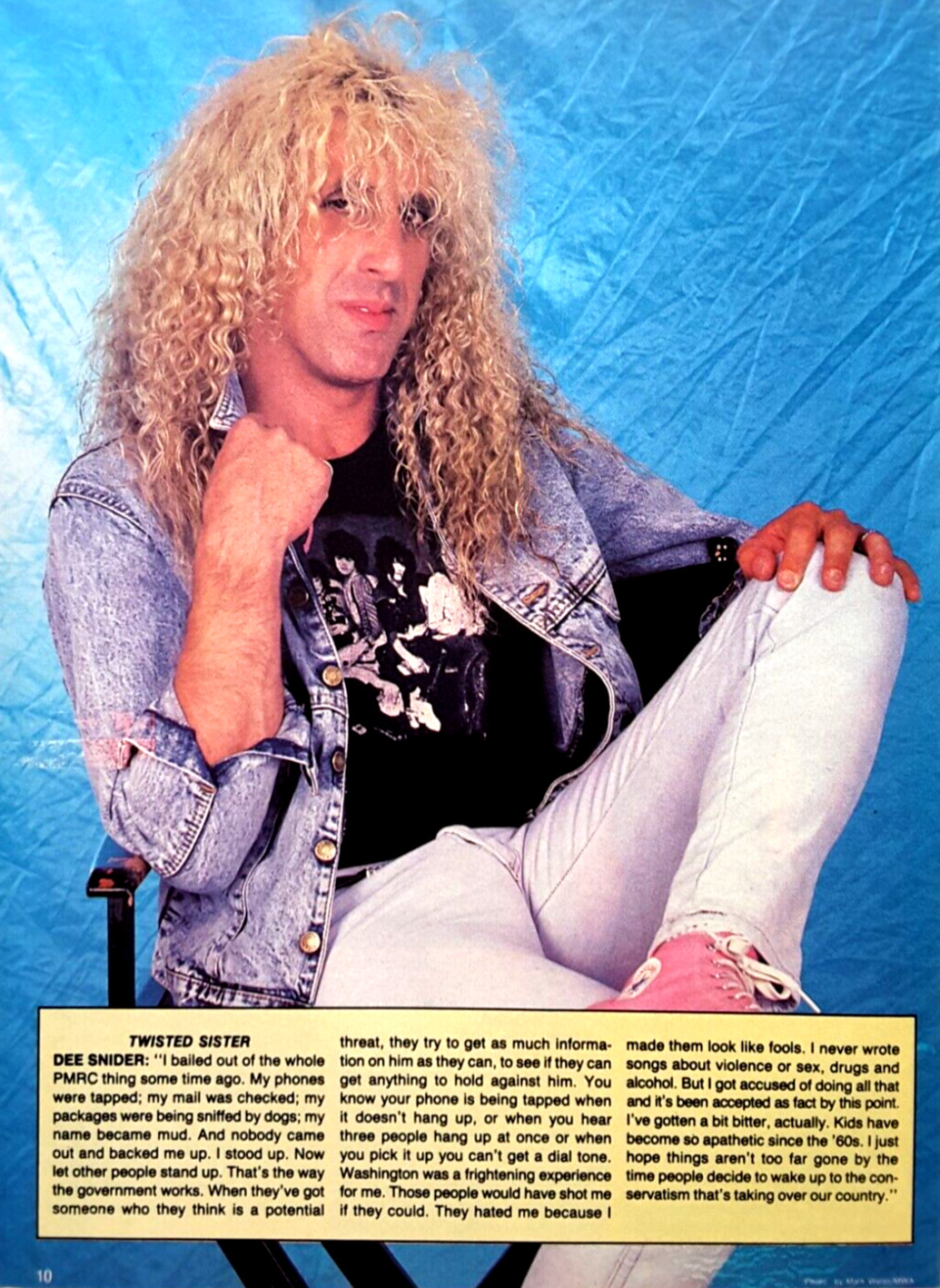 TWISTED SISTER DEE SNIDER/FASTER PUSSYCAT TAIME DOWNE 80’S MAGAZINE PINUP POSTER