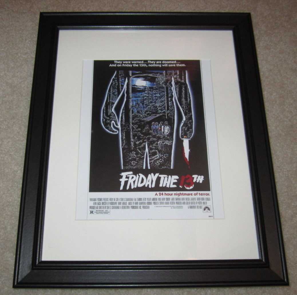 Framed Friday the 13th 1980 Mini Poster, Ready to Hang,14″x17″, Jason Vorhees!