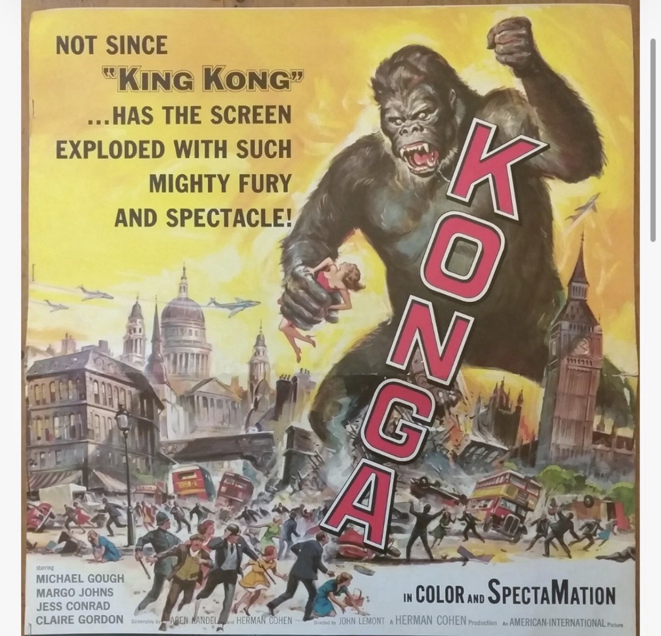 Original 1961 KONGA Movie Pressbook AIP Horror Sci-Fi Michael Gough Giant Ape