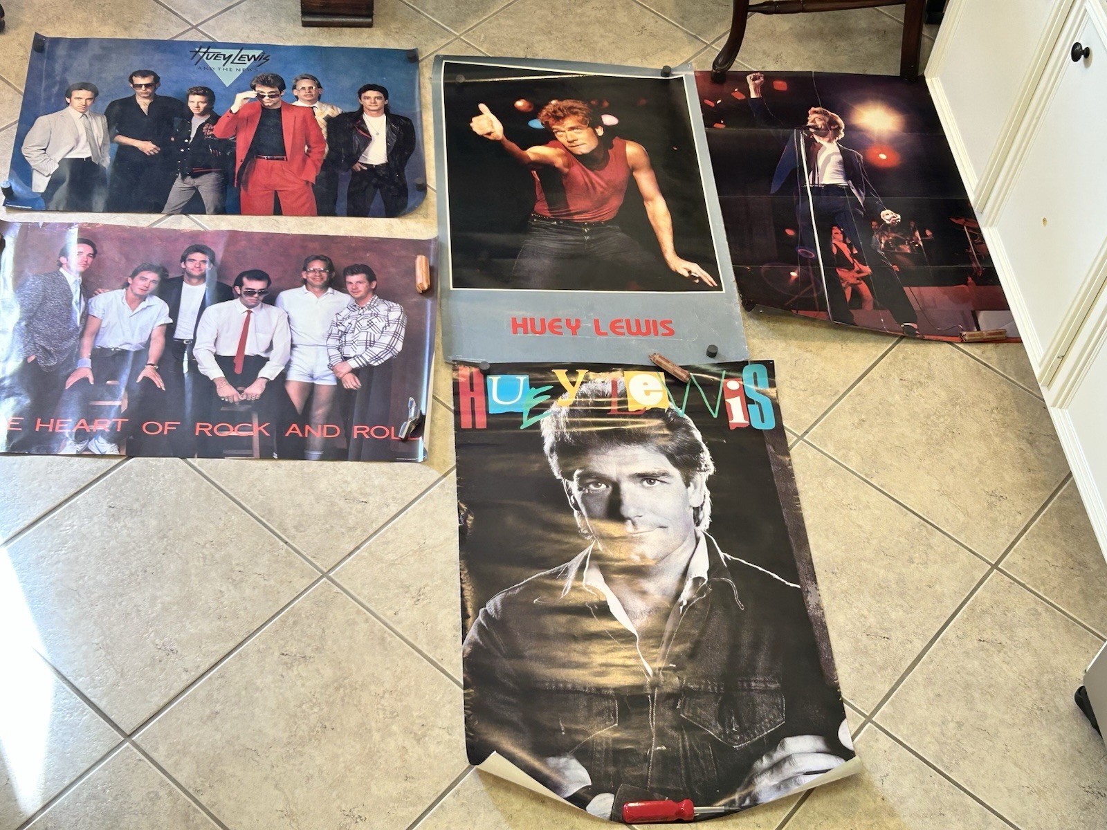 Vintage Lot 1980’s Huey Lewis And The News Posters Band Rock Collectors