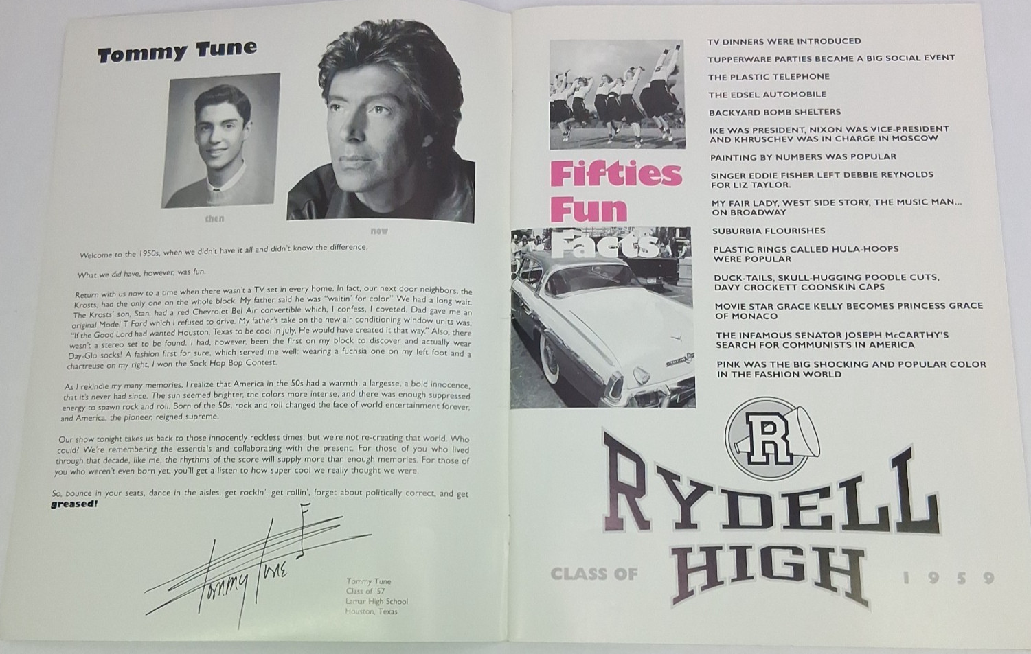 Grease The Musical Souvenir Tour Program Booklet Adrian Zmed Debbie Gibson 2282