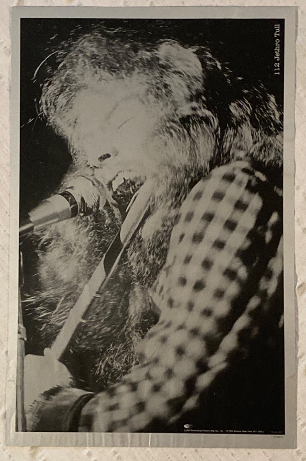 Jethro Tull 1969 Poster Personality Heavy Stock Silver Ink Water Damage V