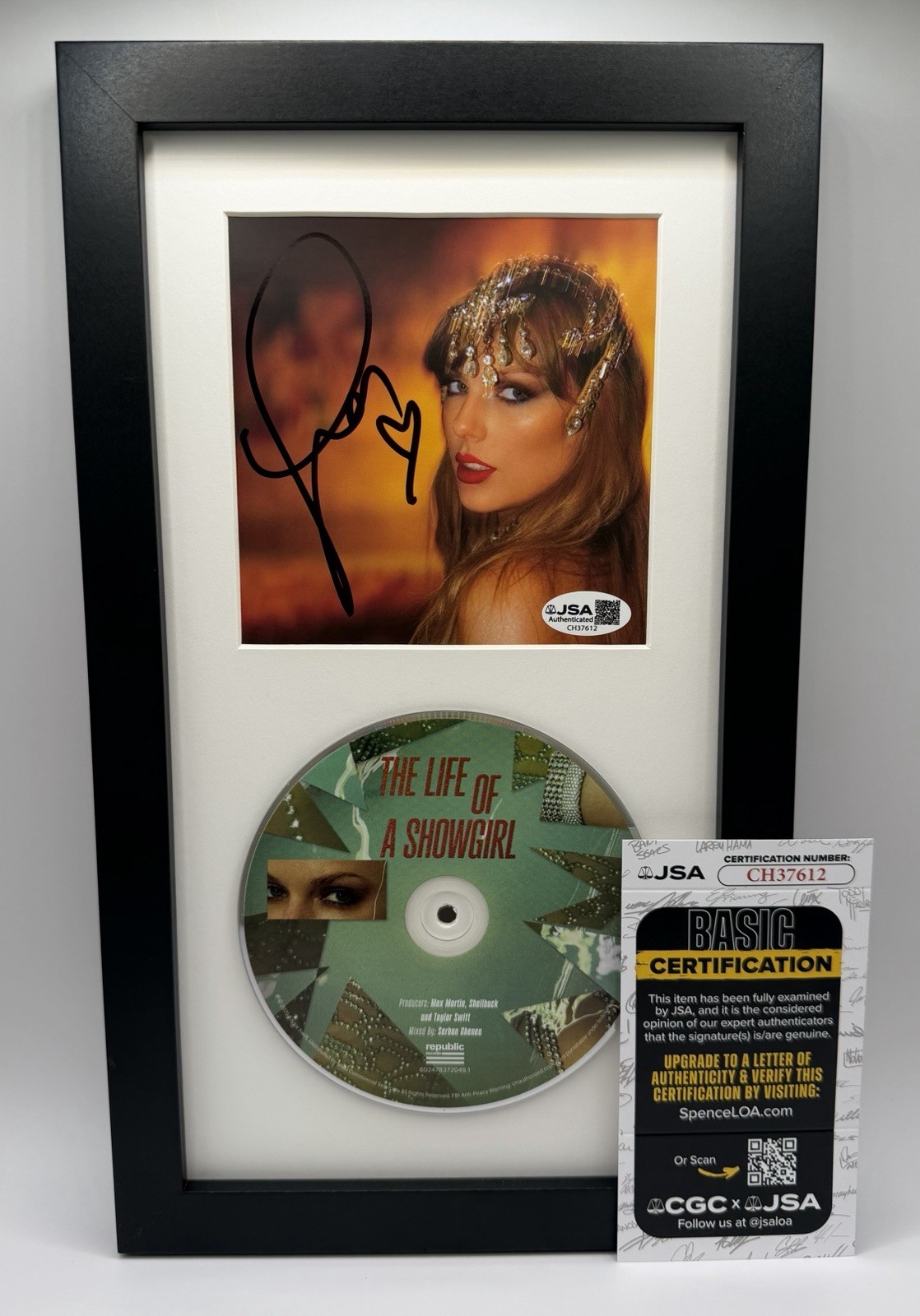 Taylor Swift Signed Framed The Life Of A Showgirl CD JSA COA Photo 1 Eras SALE