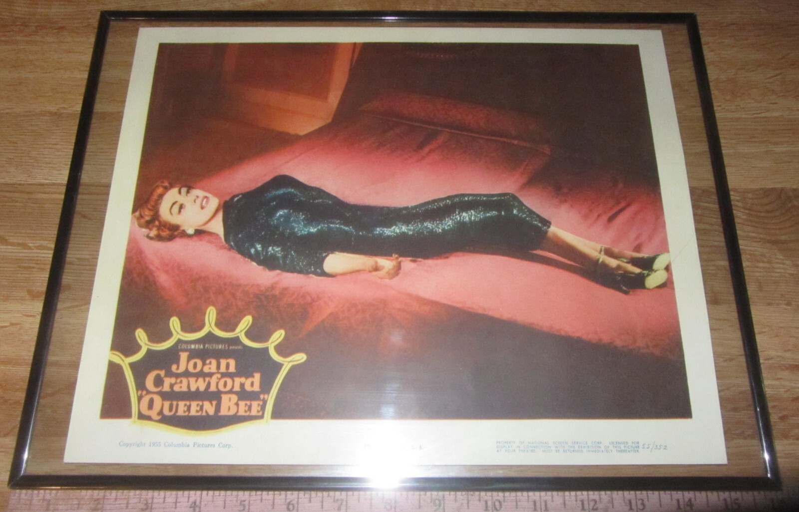framed 1955 ‘Queen Bee’ Joan Crawford 11 x 14 original lobby card cinema 55/352