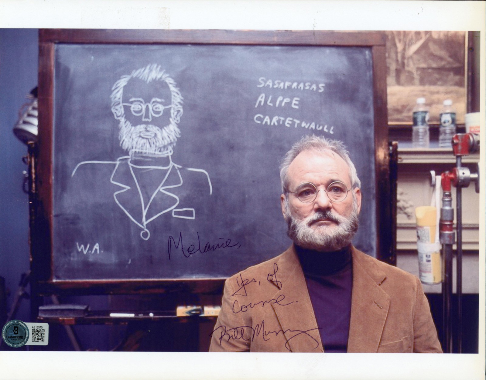 Bill Murray Royal Tenenbaums “Yes Of Course” Signed 8.5×11 Photo BAS #AE13570