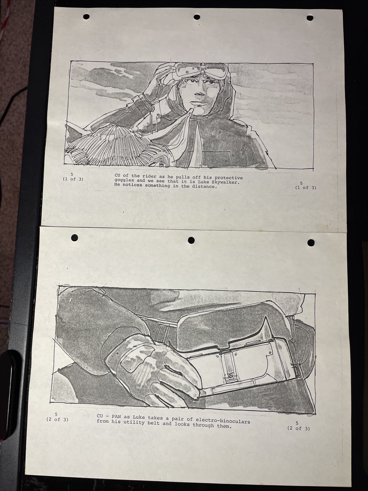 Star wars storyboards Empire Strikes Back movie prop HOTH TAUNTAUN OPENING SCENE
