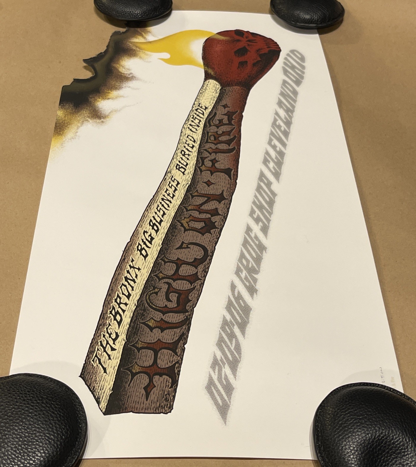 HIGH ON FIRE Concert Poster by Emek HAND BURNED EDITION The Bronx Big Business