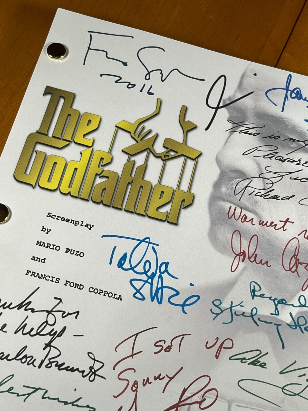 The Godfather Script Signed- Autograph Reprints- 174 Pages- Marlon Brando