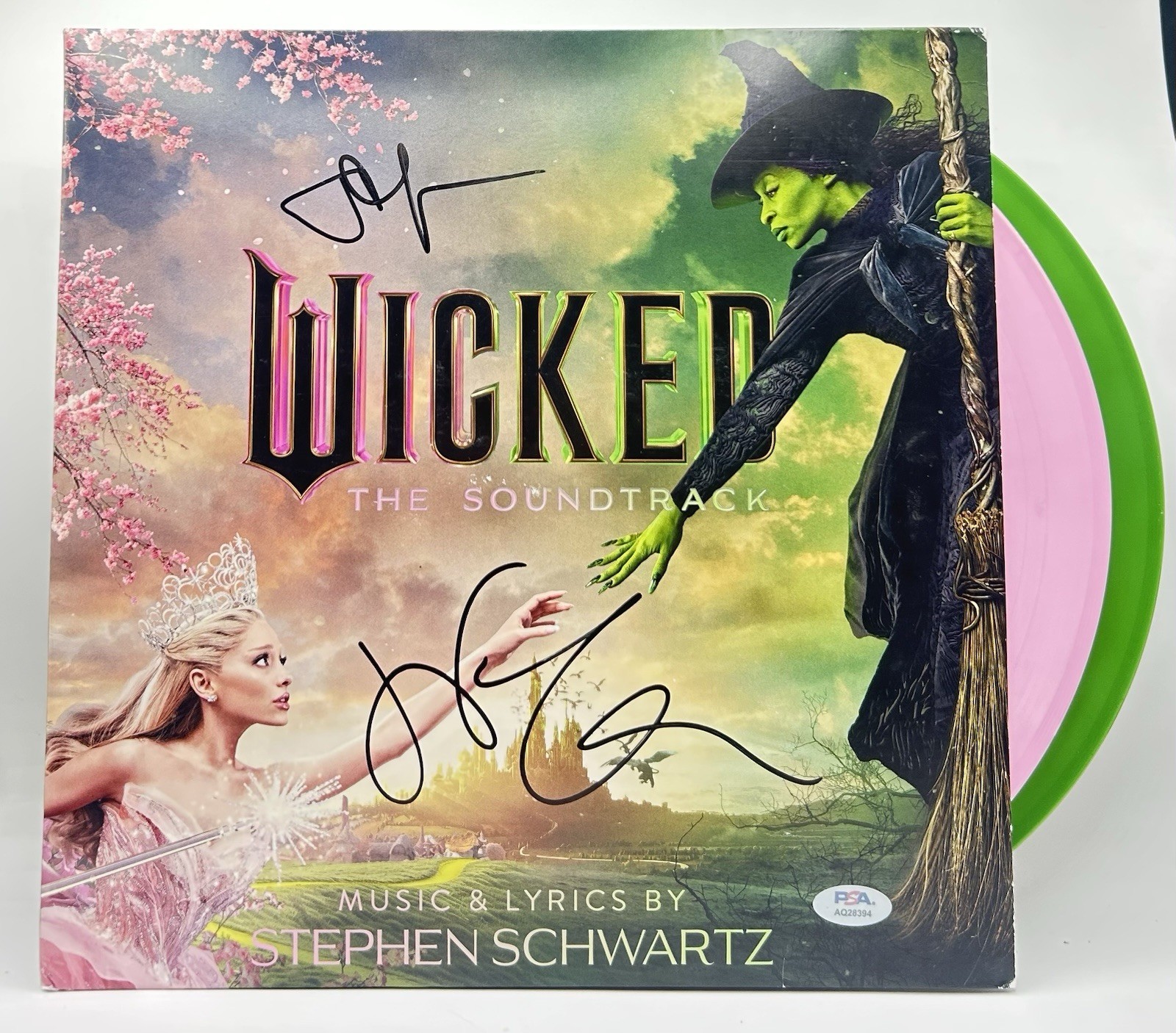 Jon M Chu & Jeff Goldblum Signed Wicked Soundtrack Vinyl PSA/DNA COA