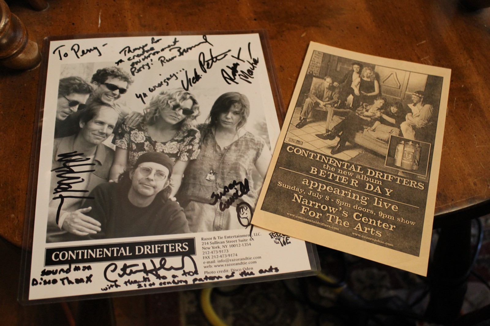 Continental Drifters Promo Photo ~ Signed & Inscribed by the Band w/ ephemera